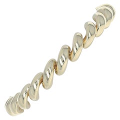 Yellow Gold San Marco Chain Bracelet, 14 Karat Box Clasp