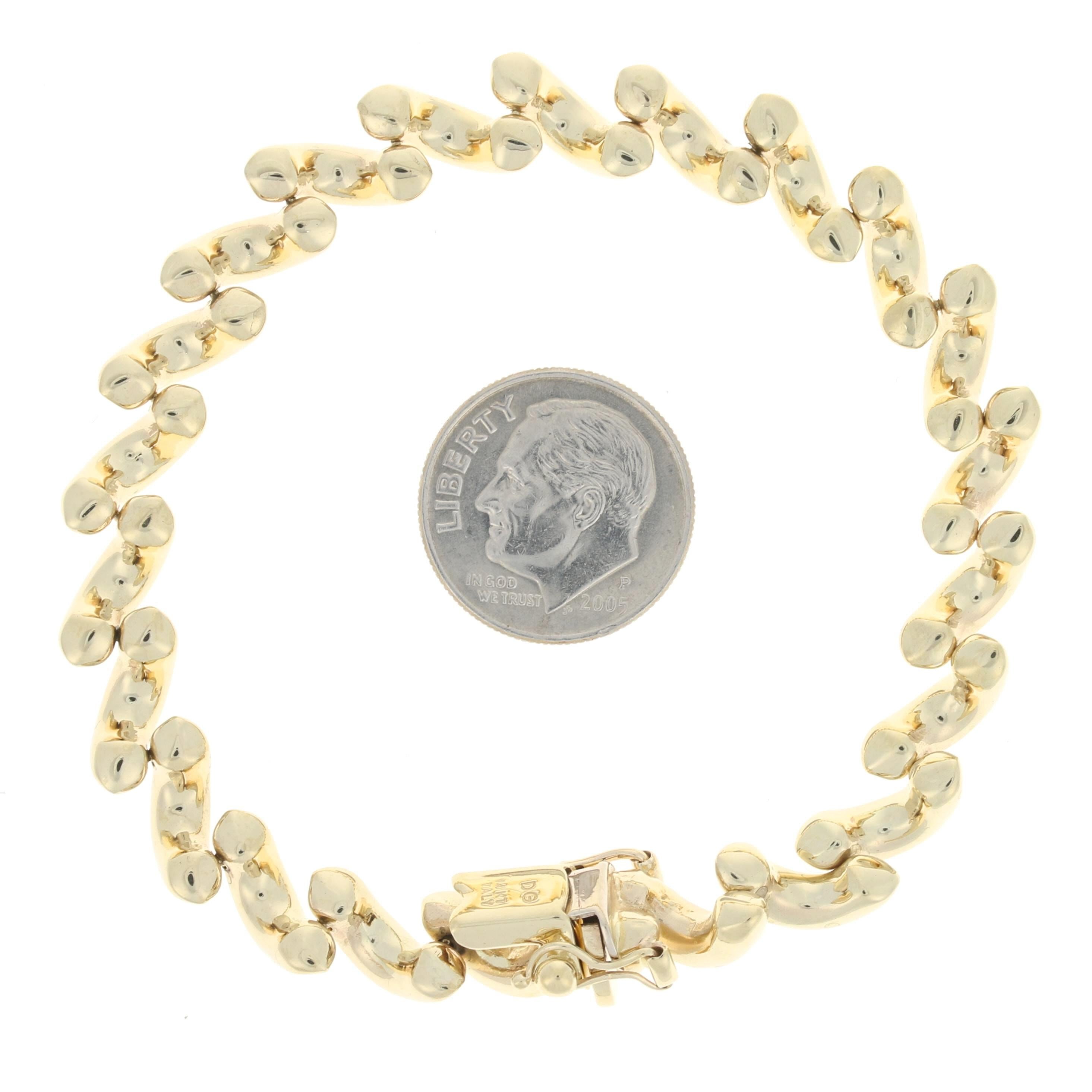 Yellow Gold San Marco Chain Bracelet, 14 Karat Box Clasp 1
