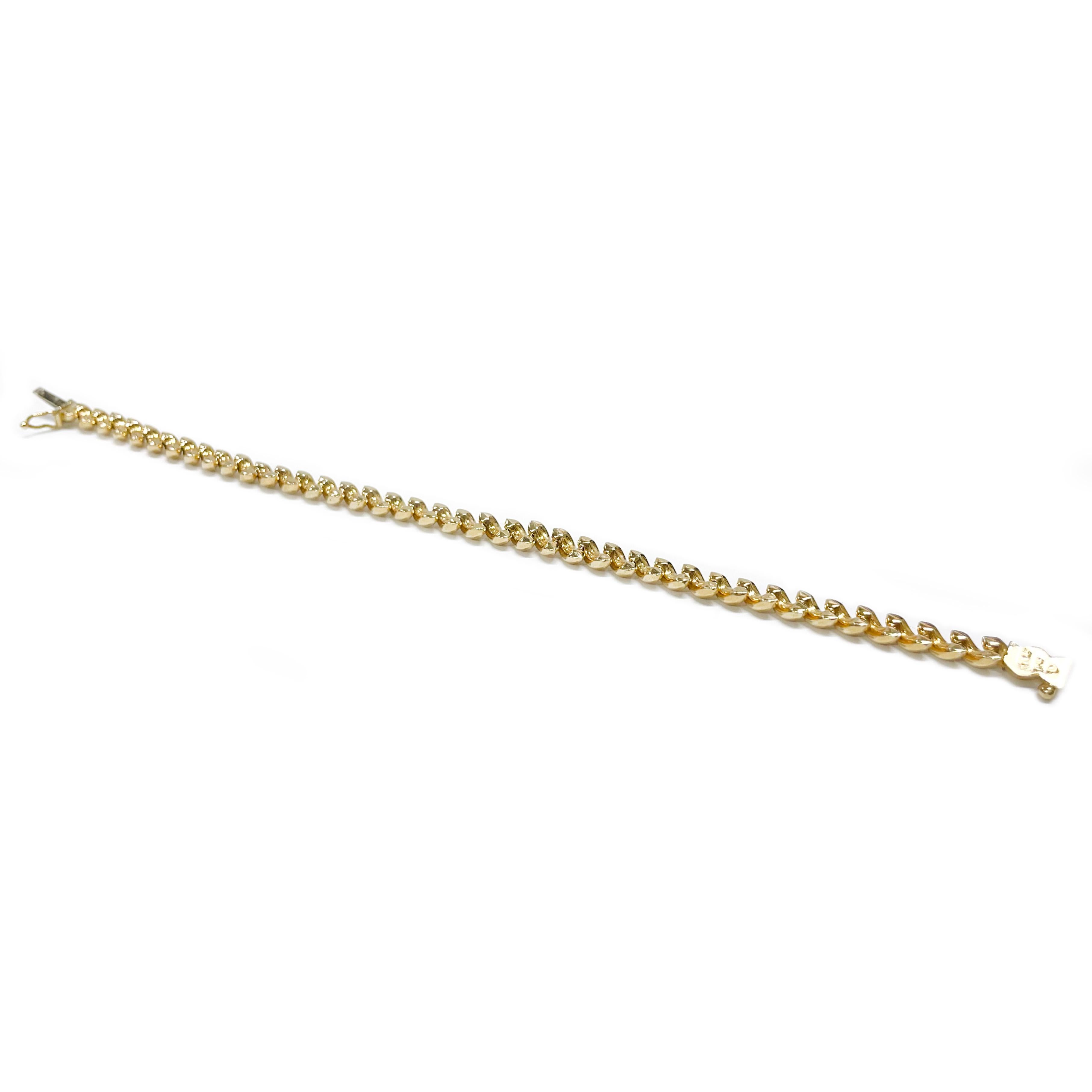 Retro Yellow Gold San Marco Link Bracelet
