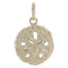 Yellow Gold Sand Dollar Pendant 14k Ocean Life Beach Seashore Charm