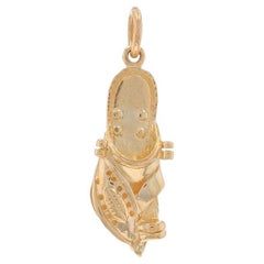 Yellow Gold Sandal Charm - 14k Footwear Summer Shoe