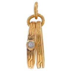 Oro Amarillo Zafiro Art Deco Anillos de Novia Réplica Encanto - 14k Boda Matrimonio