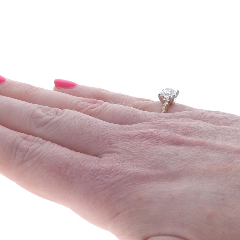 Gelbgold Saphir Art Deco Solitär Verlobungsring 14k Euro 1,30ct Vintage By Damen im Angebot