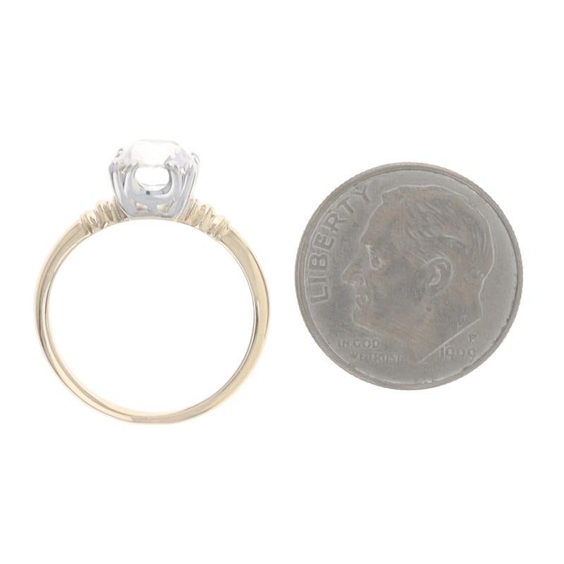 Gelbgold Saphir Art Deco Solitär Verlobungsring 14k Euro 1,30ct Vintage By im Angebot 1