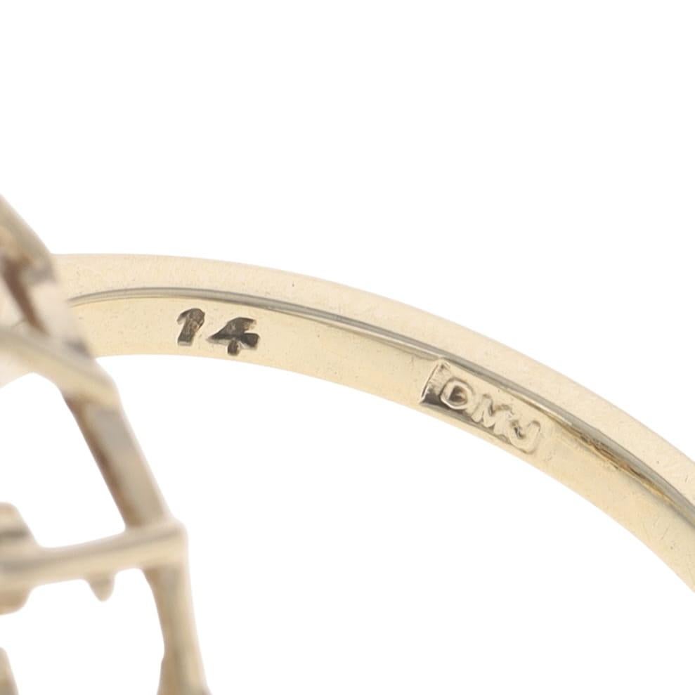 Anello cocktail in oro giallo con zaffiro e opale australiano 14k Rd 1,73ctw floreale in vendita 2