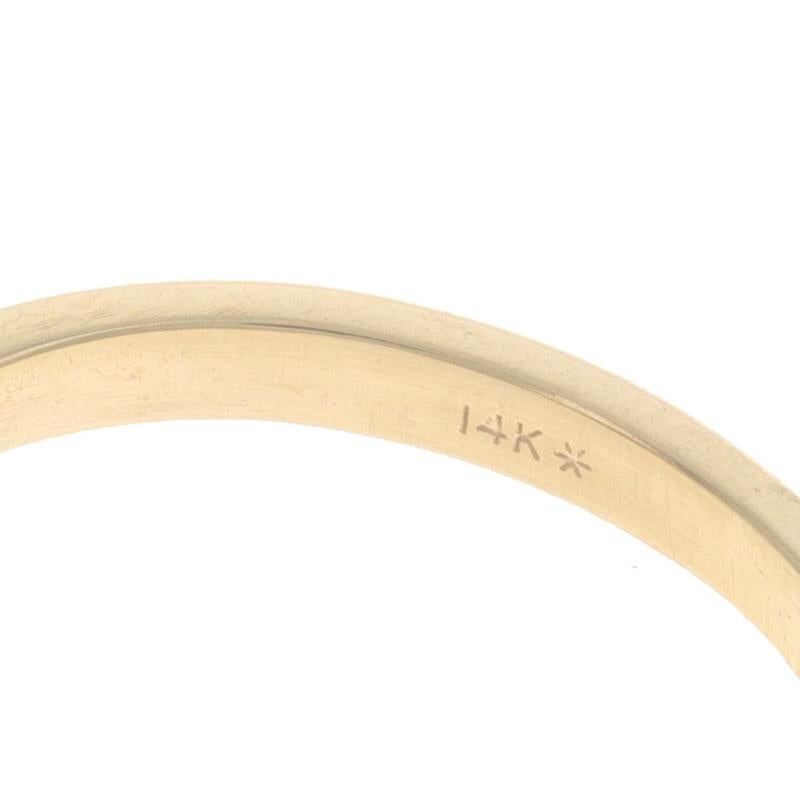 Bague solitaire en or jaune avec saphir - 14k Round .42ct en vente 1