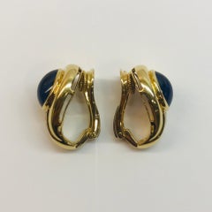 Yellow Gold Sapphire Clip Earrings