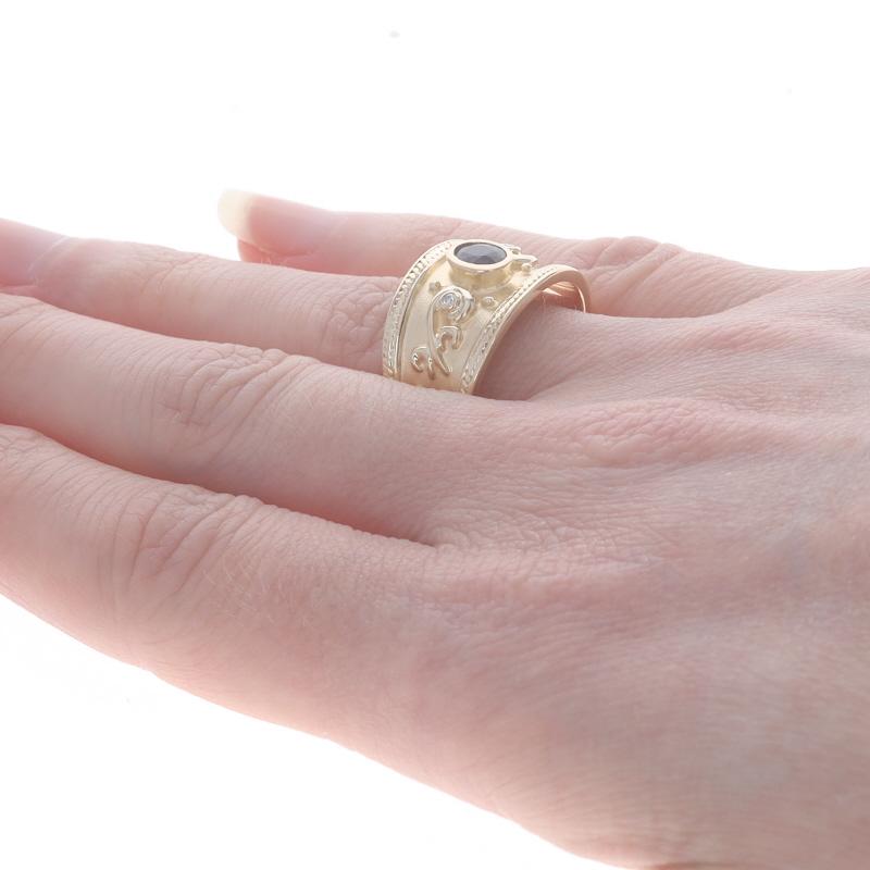 Gelbgold Saphir-Diamant-Ring - 14k Oval .36ctw Seilring Damen