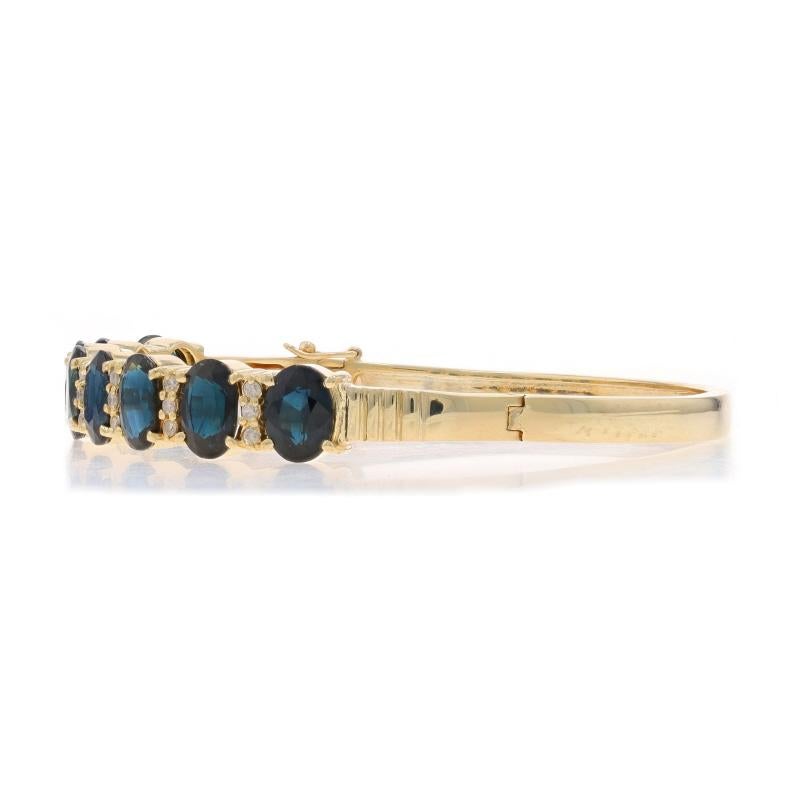 Bracciale in oro giallo con zaffiro e diamante da 6 1/2