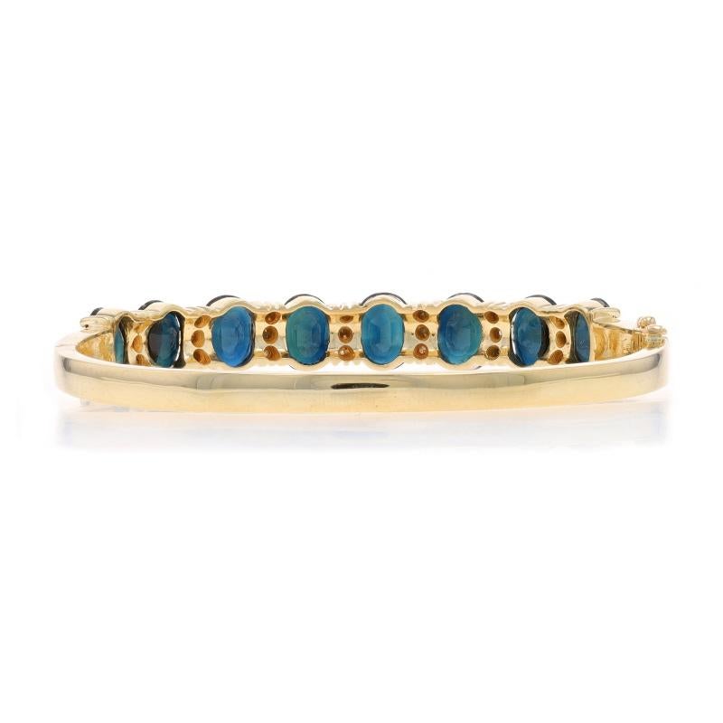 da uomo o donna Bracciale in oro giallo con zaffiro e diamante da 6 1/2