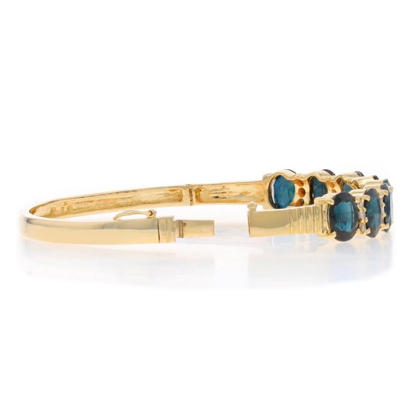 Bracciale in oro giallo con zaffiro e diamante da 6 1/2