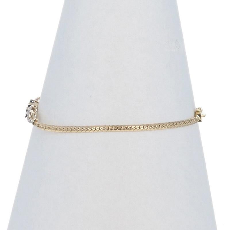 Bracelet en or jaune avec saphir et diamant - 14k Round .24ctw Excellent état - En vente à Greensboro, NC