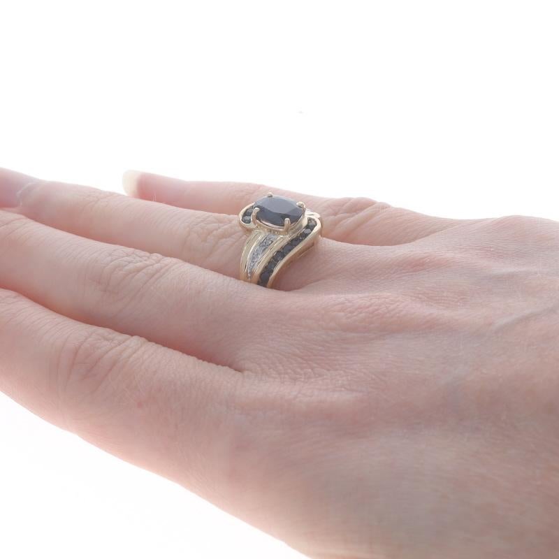 Bypass-Ring aus Gelbgold mit Saphir und Diamant - 14k Oval & Rund 2,19ctw Damen