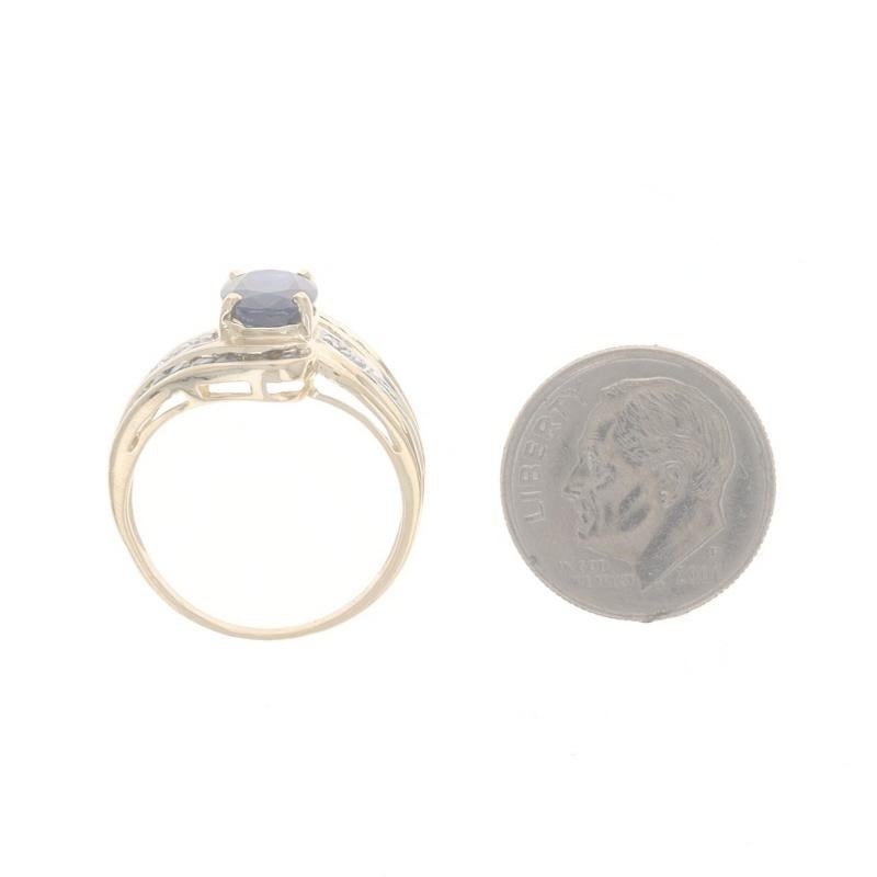 Bypass-Ring aus Gelbgold mit Saphir und Diamant - 14k Oval & Rund 2,19ctw 1