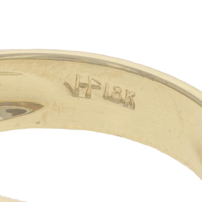Or Jaune Saphir Diamant Cluster Band 18k Baguette 1.18ctw Stripe Ring 6 1/4 en vente 2