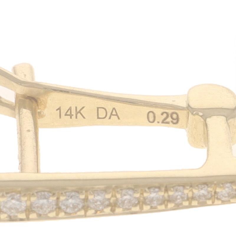 Boucles d'oreilles pendantes en or jaune saphir diamant - 14k Ovale et rond 1.72ctw Pierce Pour femmes en vente