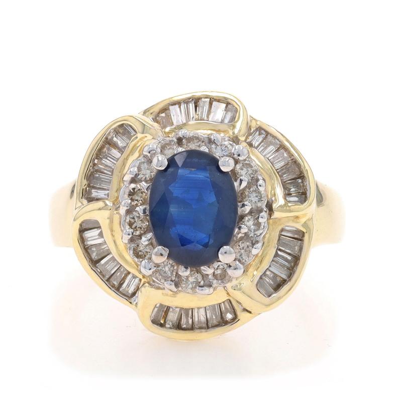Taille : 6 3/4
Frais de taille : Up&Up pour 35 $ ou Down pour 35 $.

Contenu métallique : Or jaune 14k et or blanc 14k

Informations sur les pierres

Saphir naturel
Traitement : Chauffage
Carat(s) : 1.60ct
Coupe : Ovale
Couleur : Bleu

Diamants