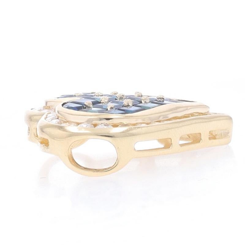 Taille carrée Pendentif en or jaune 14 carats carré et pièce 2,80 ctw en vente