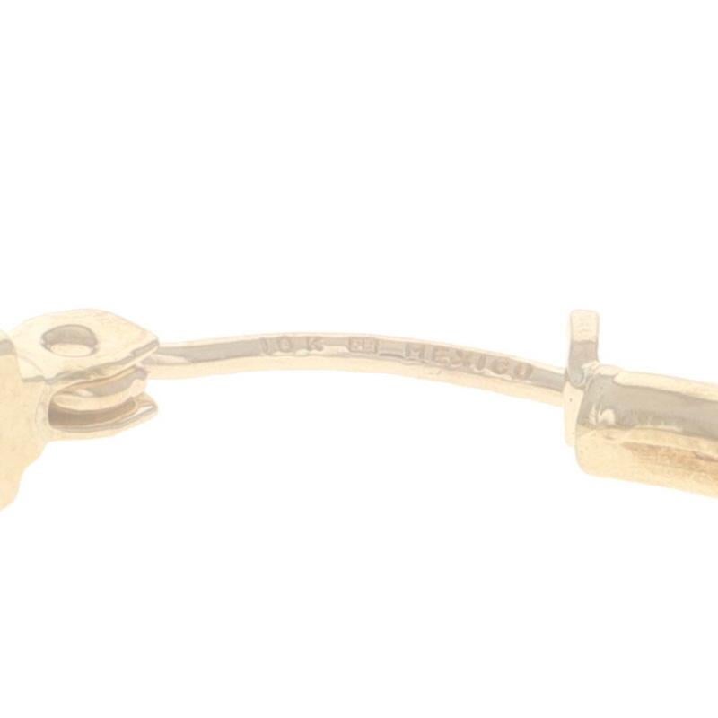 Women's Yellow Gold Sapphire Diamond Hoop Earrings 10k Round 3.68ctw Pierced For Sale