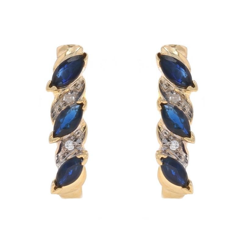 Contenido de metal: Oro amarillo de 14 quilates y oro blanco de 14 quilates

Información sobre Stone

Zafiros naturales
Tratamiento: Calentamiento
Quilate(s) .78ctw
Talla: Marquesa
Color: Azul

Diamantes naturales
Corte: Único
Nota de Stone: (cuatro