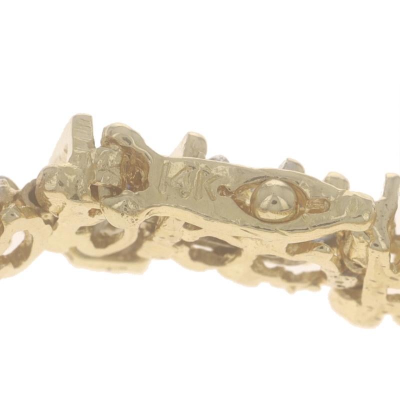Bracciale a maglie in oro giallo con zaffiro e diamante da 6 3/4