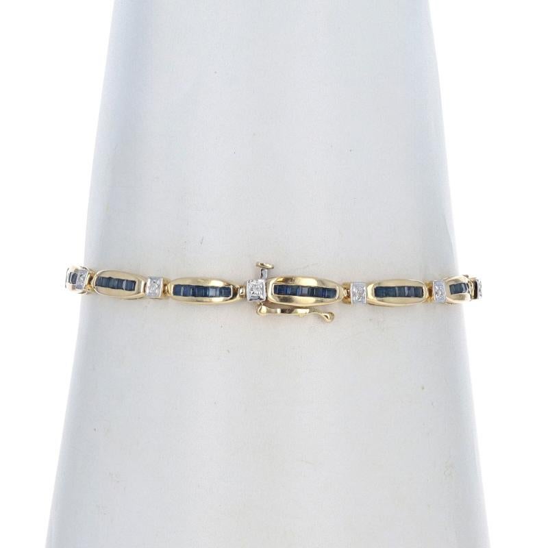 Bracelet à maillons en or jaune avec saphirs et diamants 6 3/4