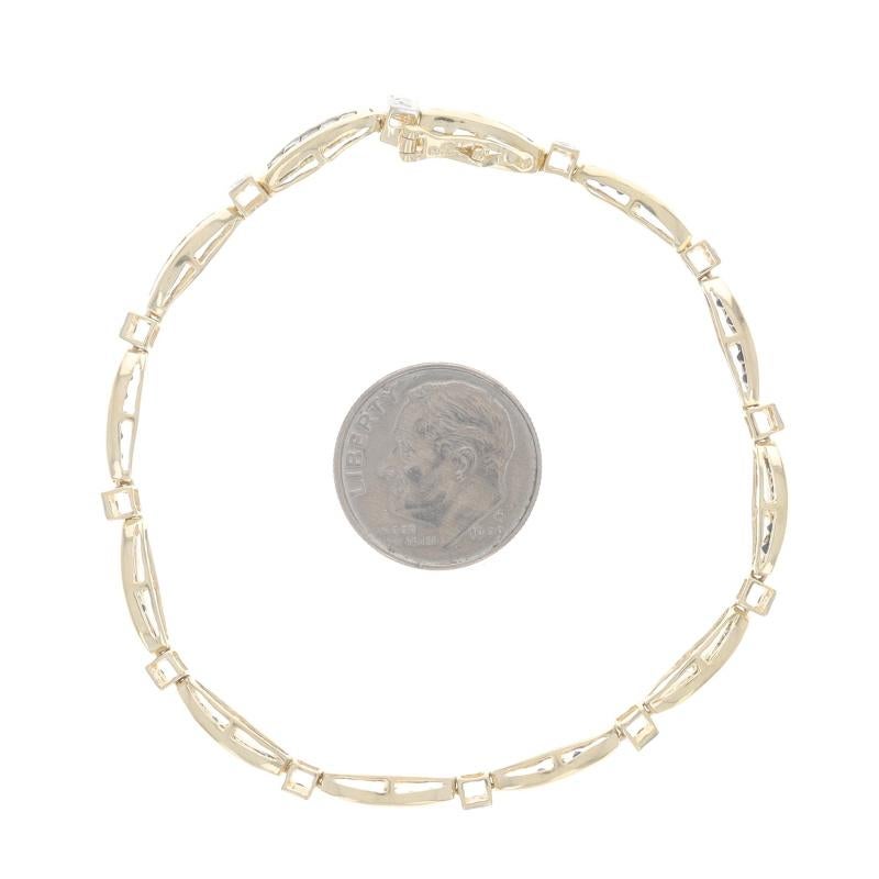 Bracelet à maillons en or jaune avec saphirs et diamants 6 3/4