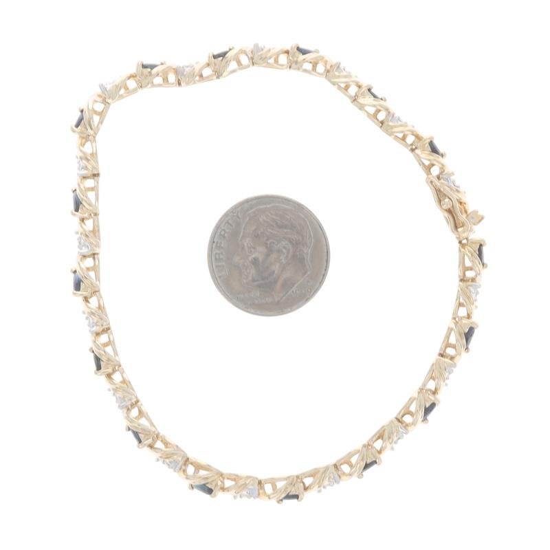 Bracelet en or jaune avec saphir et diamant - 10k Marquise 2.24ctw en vente 1