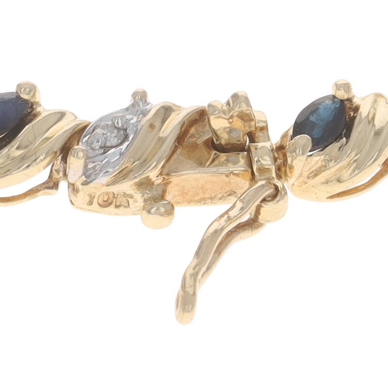 Bracelet en or jaune avec saphir et diamant - 10k Marquise 2.24ctw en vente 2