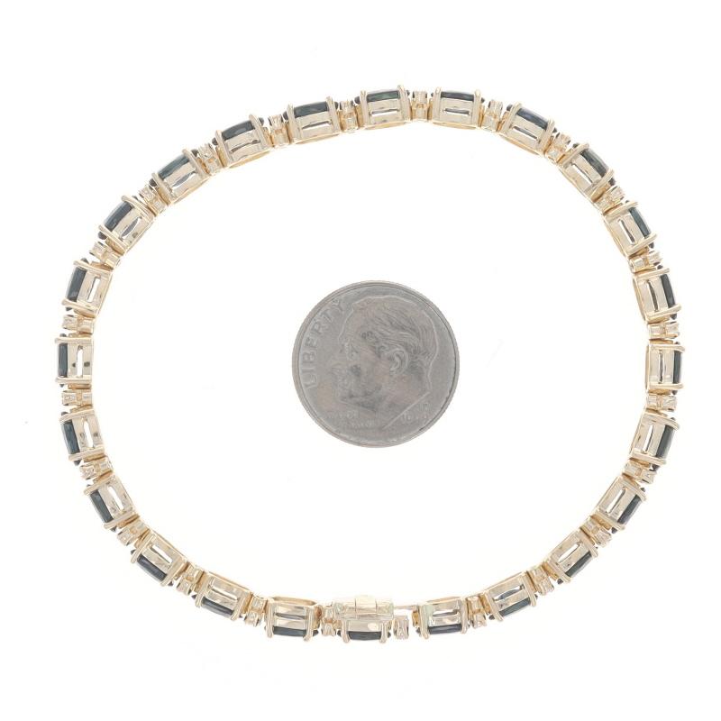 Bracelet en or jaune avec saphir et diamant - 14k Oval 15.98ctw Tennis en vente 1