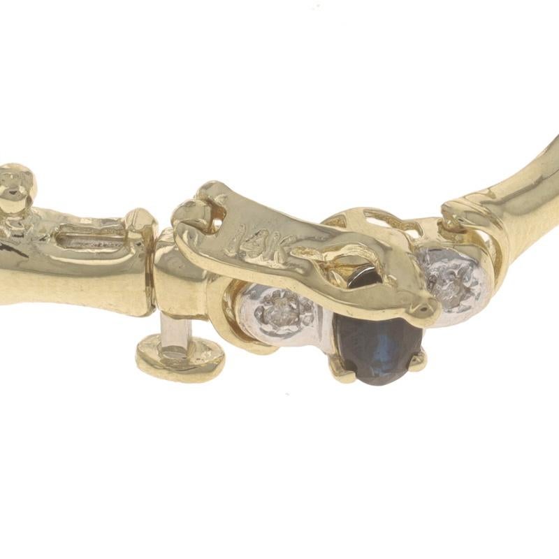 Yellow Gold Sapphire & Diamond Link Bracelet 7