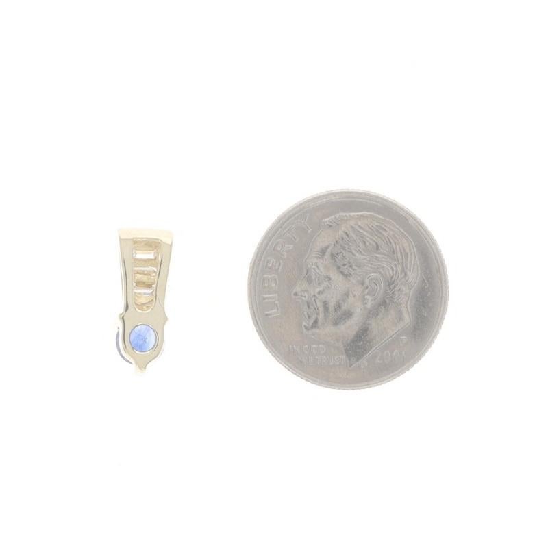 Pendentif en or jaune saphir diamant - 14k Round .91ctw Excellent état - En vente à Greensboro, NC