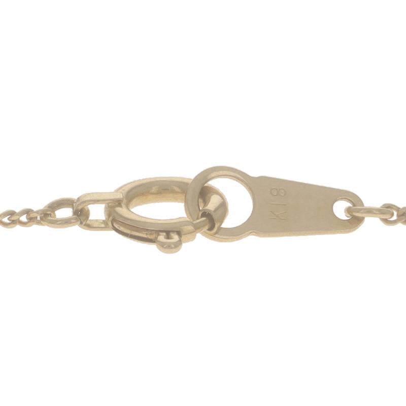 Women's Yellow Gold Sapphire & Diamond Pendant Necklace - 18k Pear 1.01ctw Adjustable For Sale