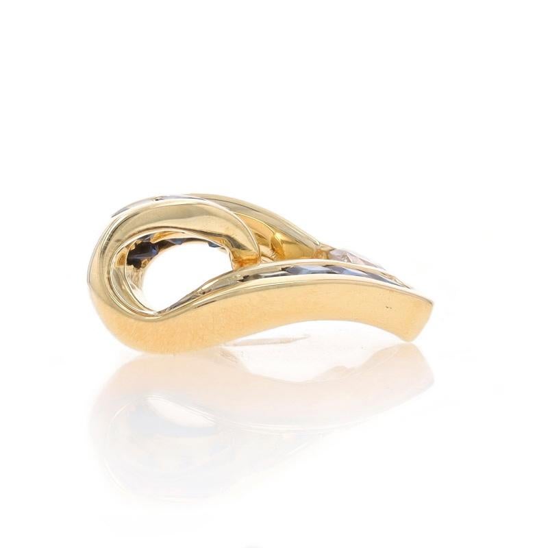 Gelbgold Saphir Diamant Band Herz-Anhänger - 14k Prinzessin .91ctw Love (Carréschliff)