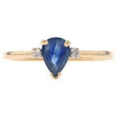 Verlobungsring aus Gelbgold mit Saphir und Diamant - 10k Birne, 0,76 Karat