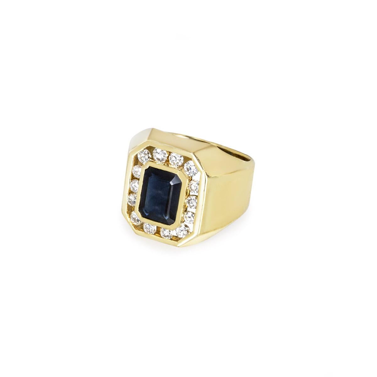 Gelbgold Saphir- und Diamant-Ring 1,25 Karat im Zustand „Hervorragend“ in Mayfair, London, London