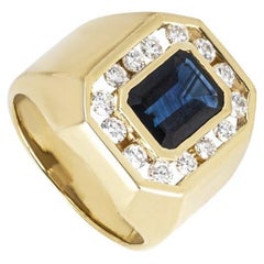 Gelbgold Saphir- und Diamant-Ring 1,25 Karat