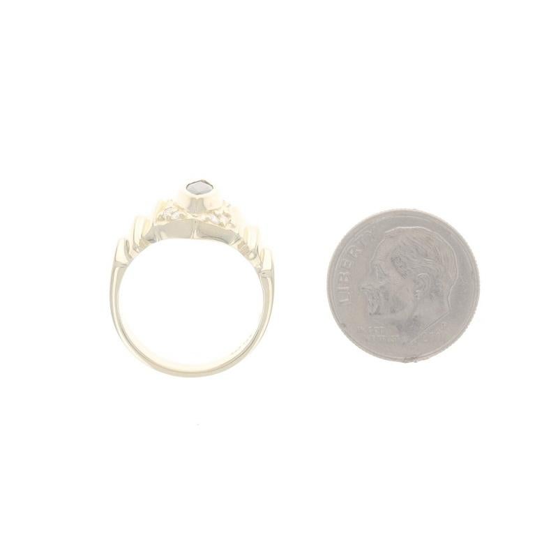 Bague en or jaune saphir diamant - 14k Marquise 0.6ctw Pour femmes en vente