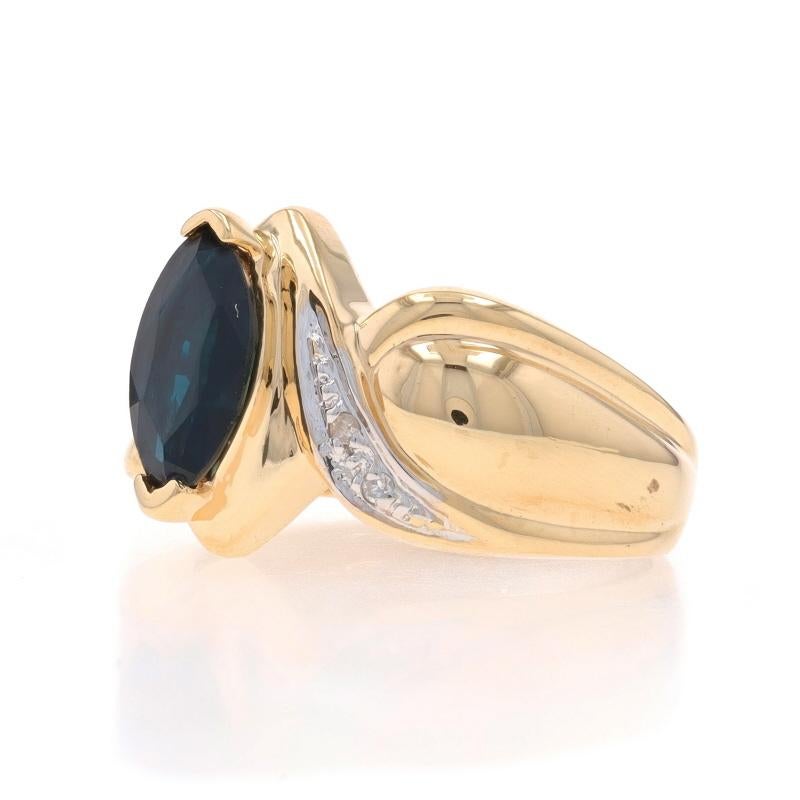 Bague en or jaune saphir diamant - 14k Marquise 1.17ctw Excellent état - En vente à Greensboro, NC