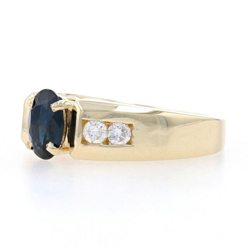 Oval Cut Yellow Gold Sapphire & Diamond Ring - 14k Oval 1.48ctw