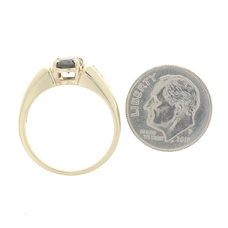 Women's Yellow Gold Sapphire & Diamond Ring - 14k Oval 1.48ctw