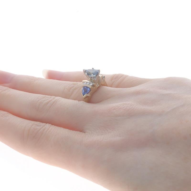 Women's Yellow Gold Sapphire & Diamond Ring - 14k Pear 3.19ctw For Sale