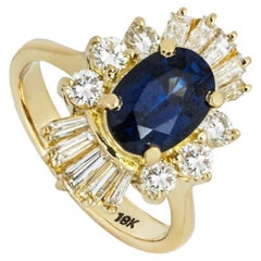 Ring aus Gelbgold mit Saphiren und Diamanten