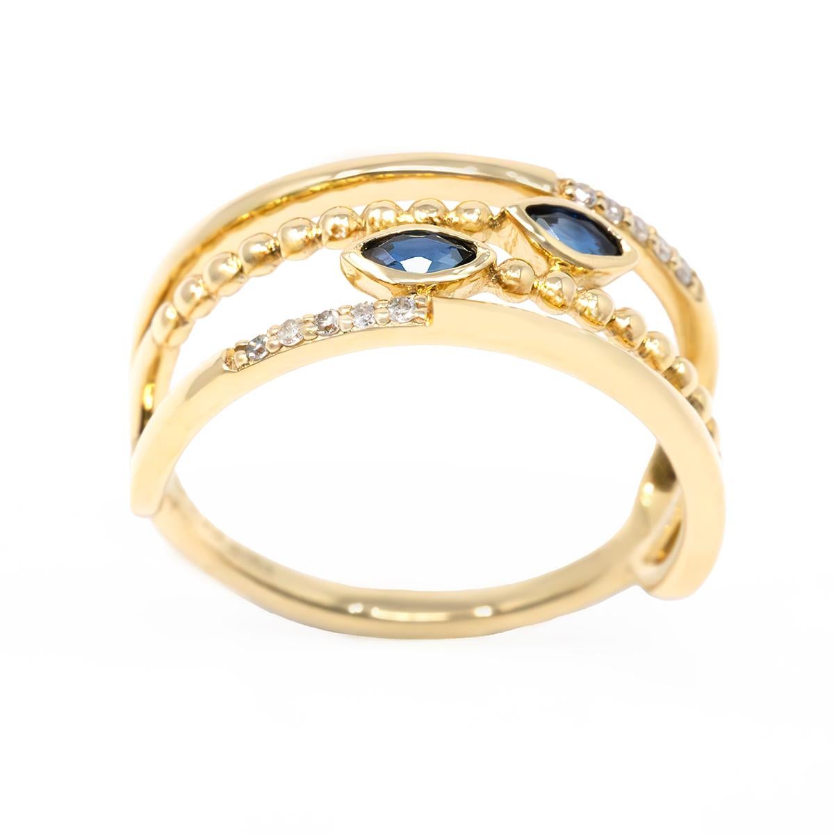 Gelbgold Saphir Mode-Ring 0,20 Karat. im Zustand „Neu“ im Angebot in Los Angeles, CA