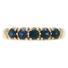 Yellow Gold Sapphire Five-Stone Band - 14k Round .70ctw Ring