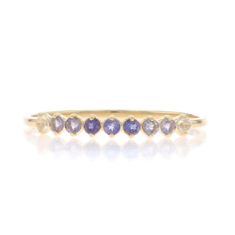 Yellow Gold Sapphire Nine-Stone Band - 14k Round .36ctw Ring For Sale