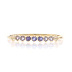 Yellow Gold Sapphire Nine-Stone Band - 14k Round .36ctw Ring