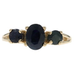 Anello a tre pietre con zaffiro in oro giallo - 14k Oval 1.88ctw