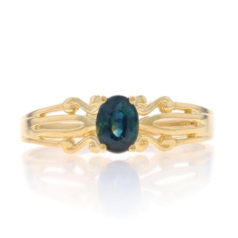 Talla: 6
Tasa de tallaje: Subir 2 tallas y media por 35 $ o Bajar 1 talla y media por 35 $.

Contenido de metal: Oro amarillo de 14 quilates

Información sobre Stone

Zafiro natural
Tratamiento: Calentamiento
Quilate(s): .37 ct
Talla: Oval
Color: