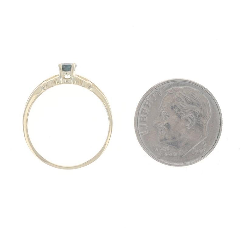 Anillo Solitario Zafiro Oro Amarillo - 14k Ovalado .37ct en venta 1